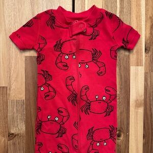 Hanna Andersson Crab Pajama One Piece Shorty 3-6 months Short Sleeve Shorts